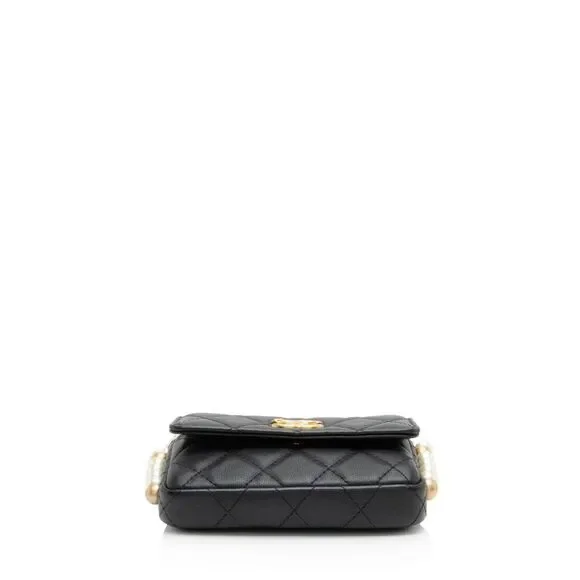 Chanel Lambskin About Pearls Chain Mini Bag